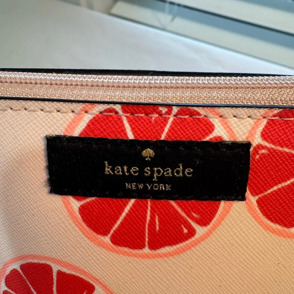 Kate Spade White and Red Citrus Cosmetic Bag